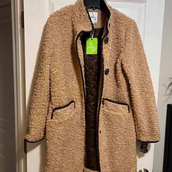 Sam Edelman Women’s size M Piped Teddy coat in Sand - Picture 9 of 12